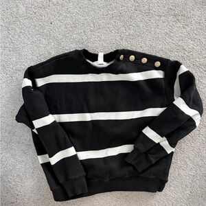 H&M Black and White Striped Sweatshirt